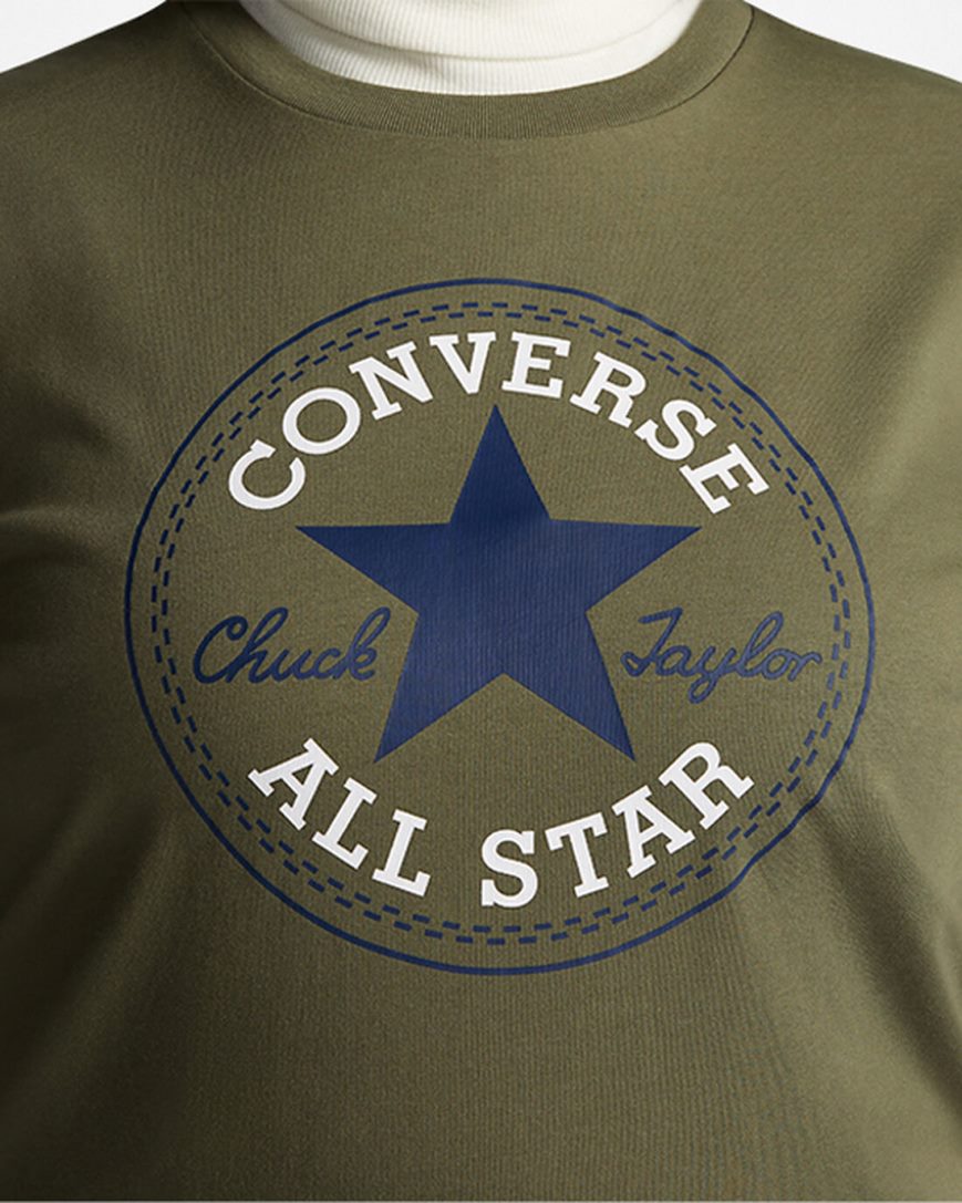 Dámské T-Shirts Converse Go-To All Star Patch Standard Fit Olivy Zelené | CZ PYHJ64